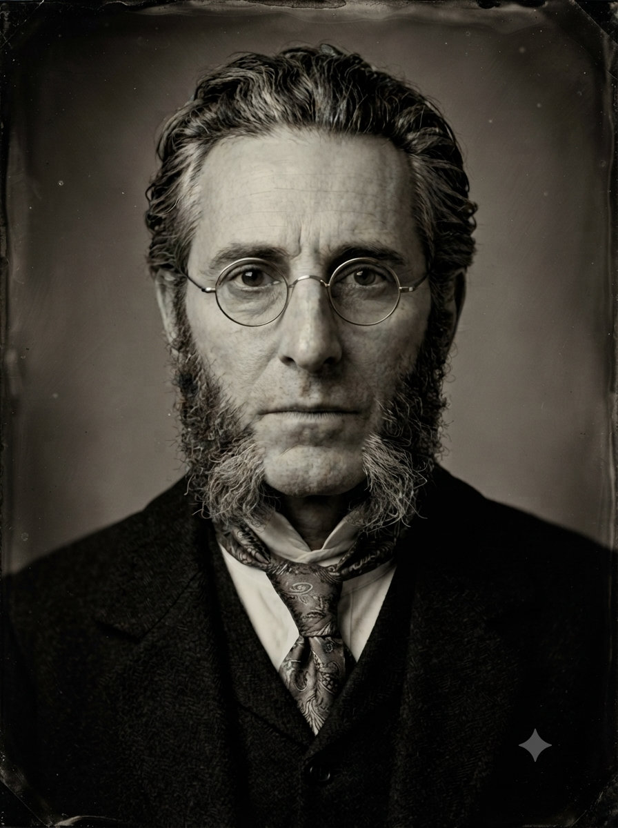 Pr. Thadeus I.M.E. Brown, portrait au collodion humide