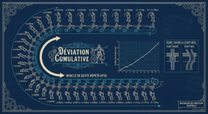 Schéma blueprint bleu de Prusse, boucle mécanique en diagramme — Fragment La répétition, Robotheus, Thadeus' Worlds