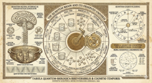 Illustration naturaliste victorienne, mémoire quantique — intrication, effet Zeeman, Thadeus' Worlds