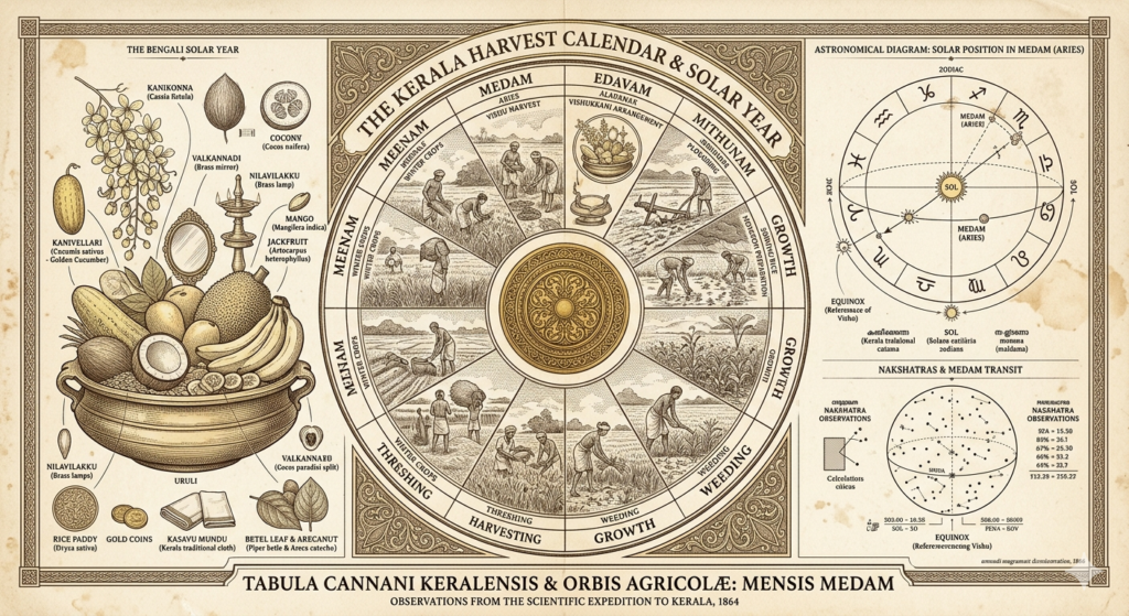 Illustration naturaliste victorienne, Vishu — premier de l'an Kerala hindou, Thadeus' Worlds