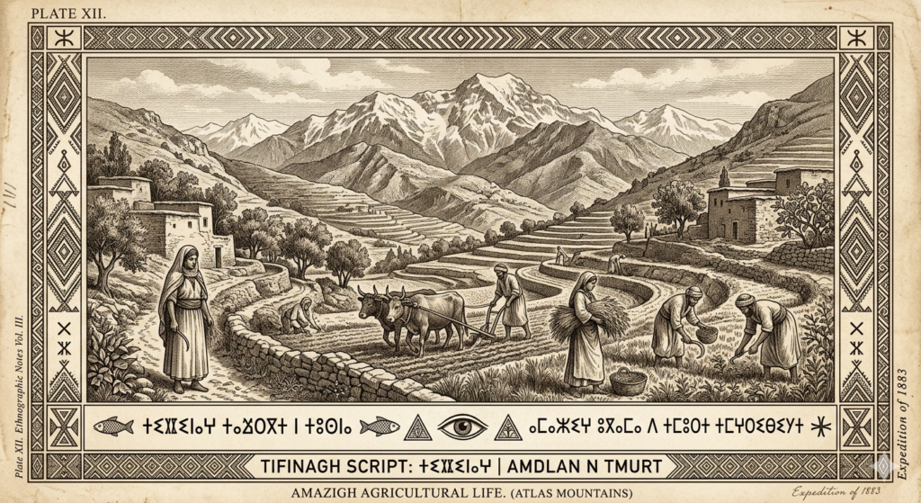 Tableau ethnographique victorien, Yennayer calendrier berbère amazigh — nouvel an 2976, Thadeus' Worlds