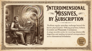 Publicité ACME Scientific Supplies — correspondance interdimensionnelle par abonnement