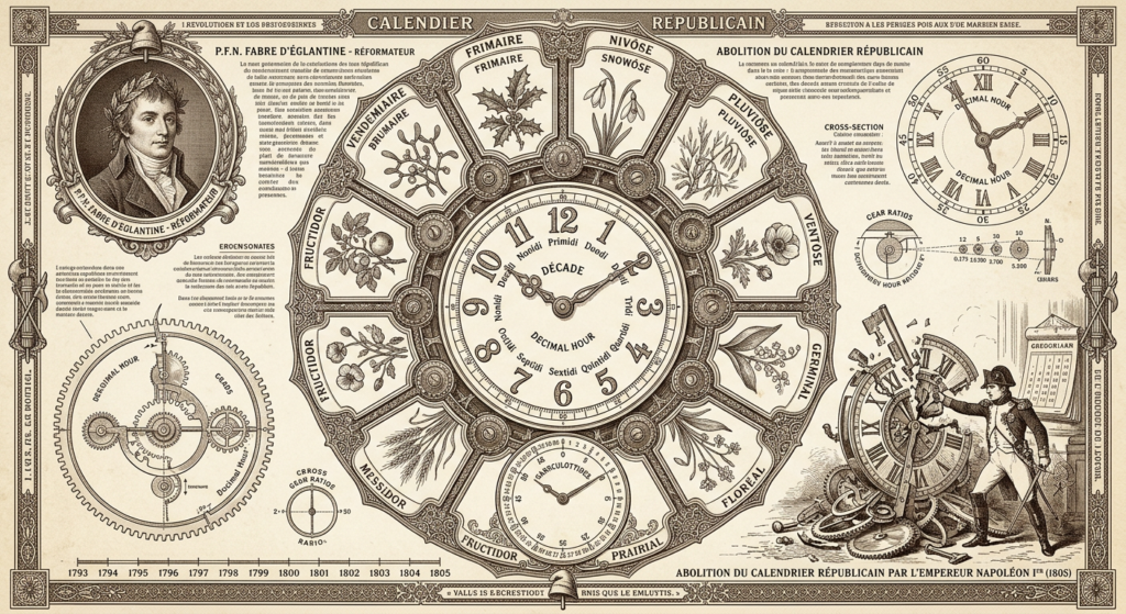 Calendrier républicain français, 1er Vendémiaire — illustration Thadeus' Worlds